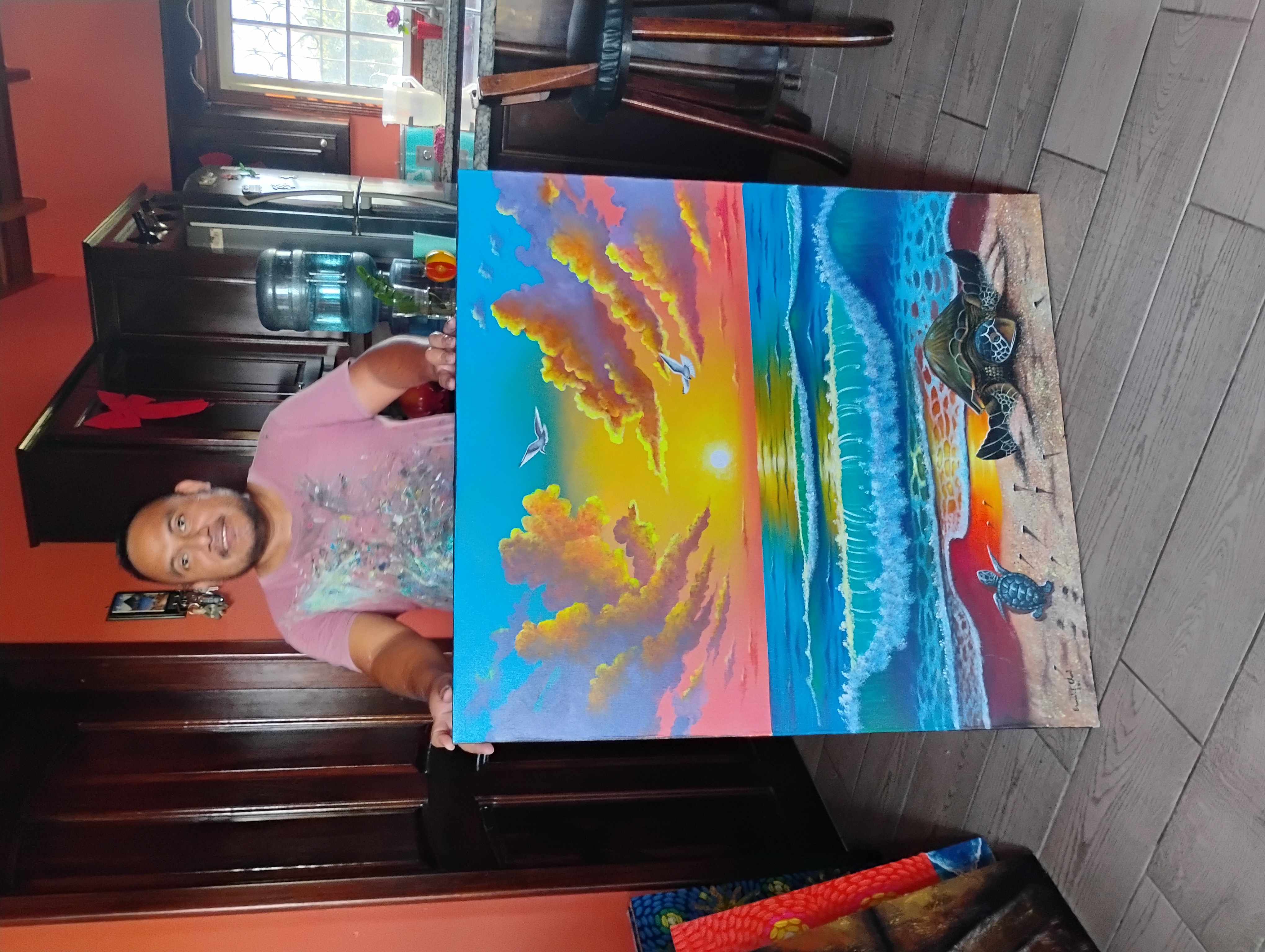 Erwin Chan with Painting