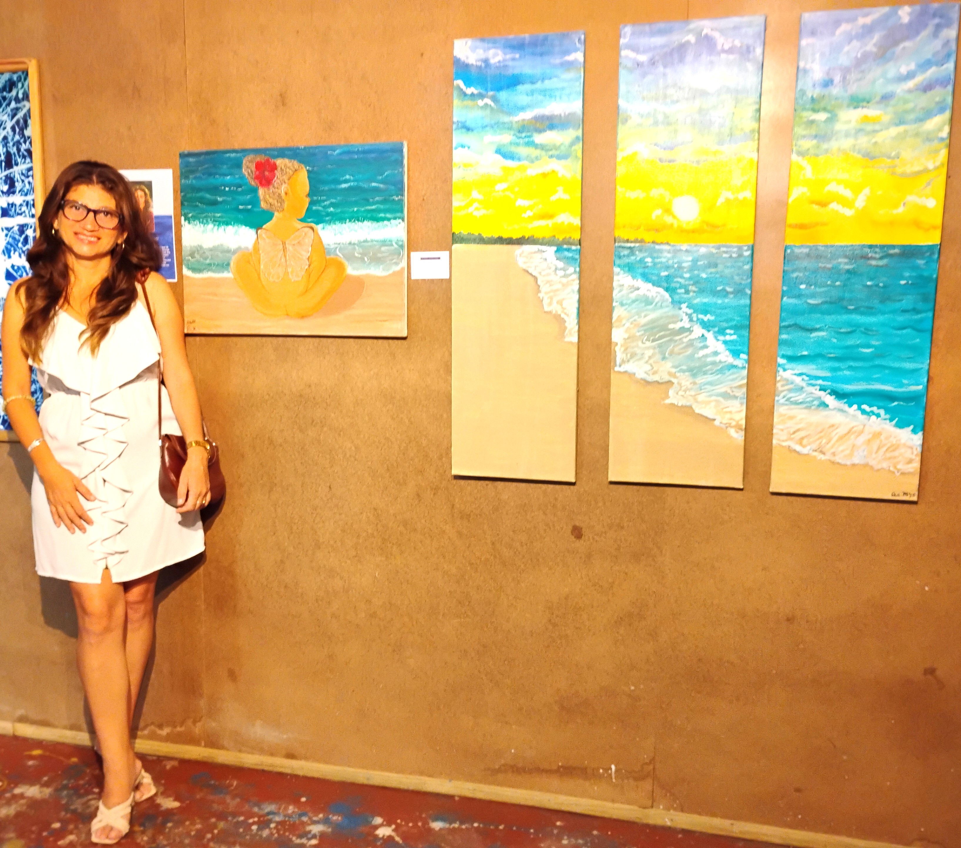 Gianni Martinez at the "Our Sea, Our Life" opening at Reyna Gallery