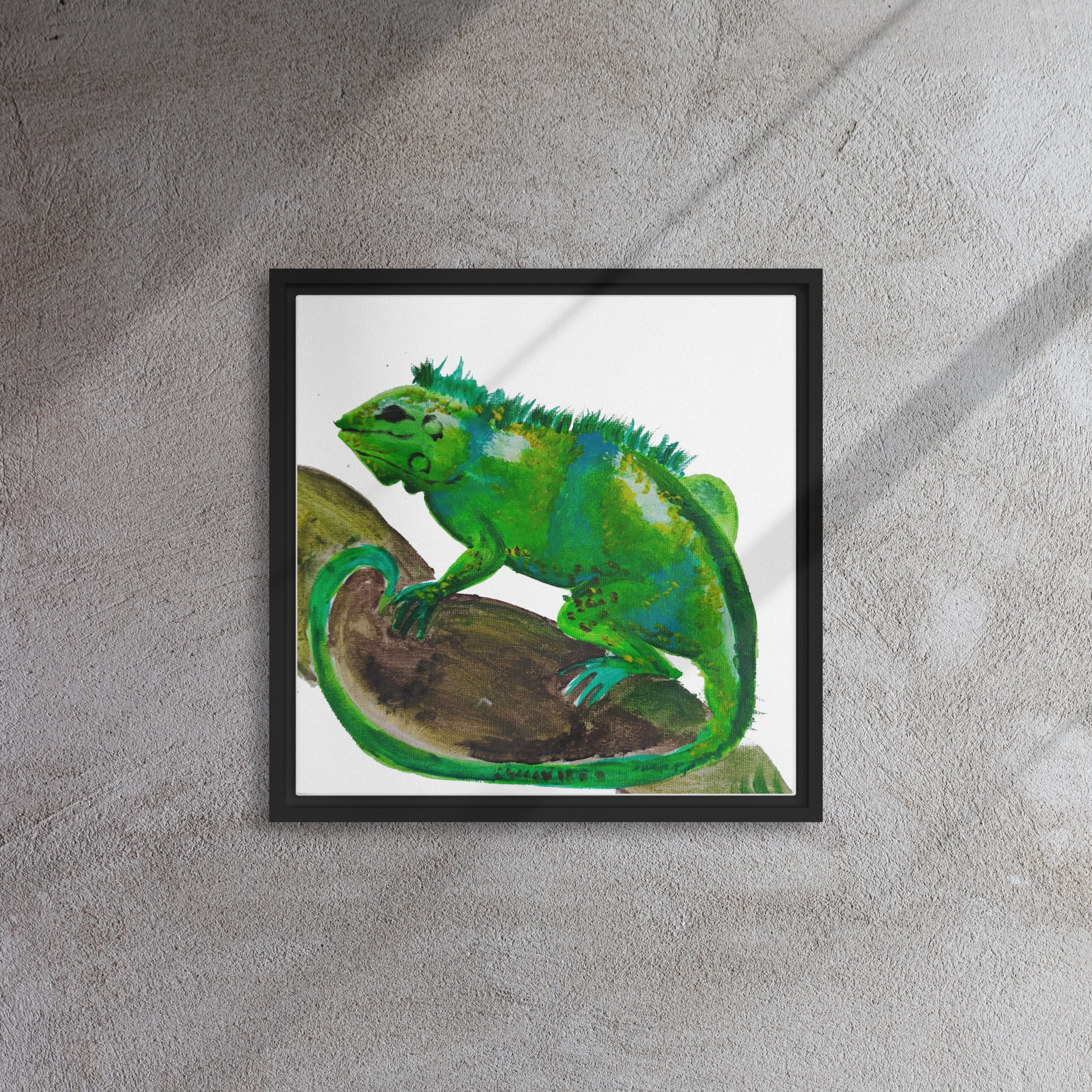 Gia's Iguana framed Canvas print