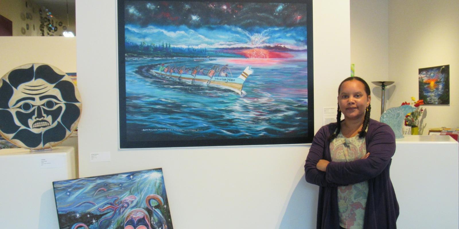 Deanna Lane at curated Native Arts 360 exhibit