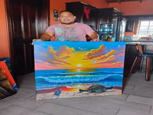 Erwin Chan with Painting